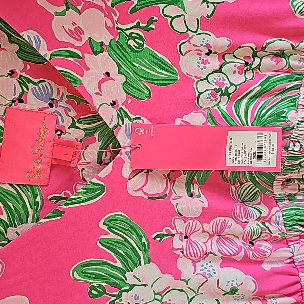 Lilly Pulitzer NWT Calla Long Sleeve V-Neck Dress Roxie Pink Worth A Look - Picture 7 of 8